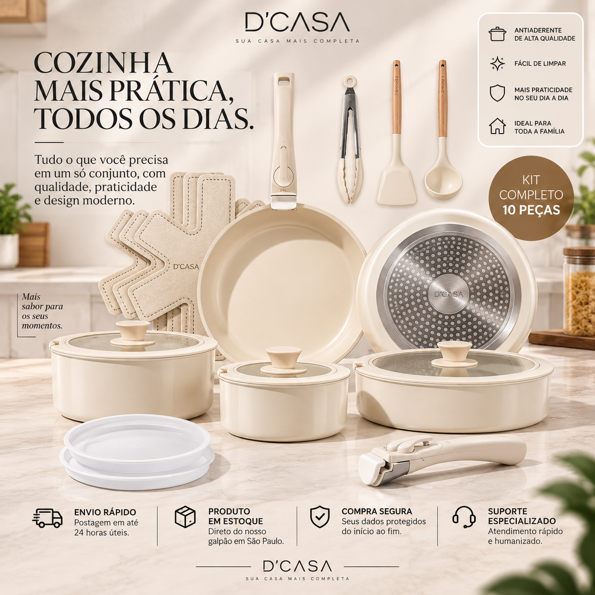 Kit de Panelas D’Casa Premium – Conjunto Completo para sua Cozinha - QUEIMA DE ESTOQUE