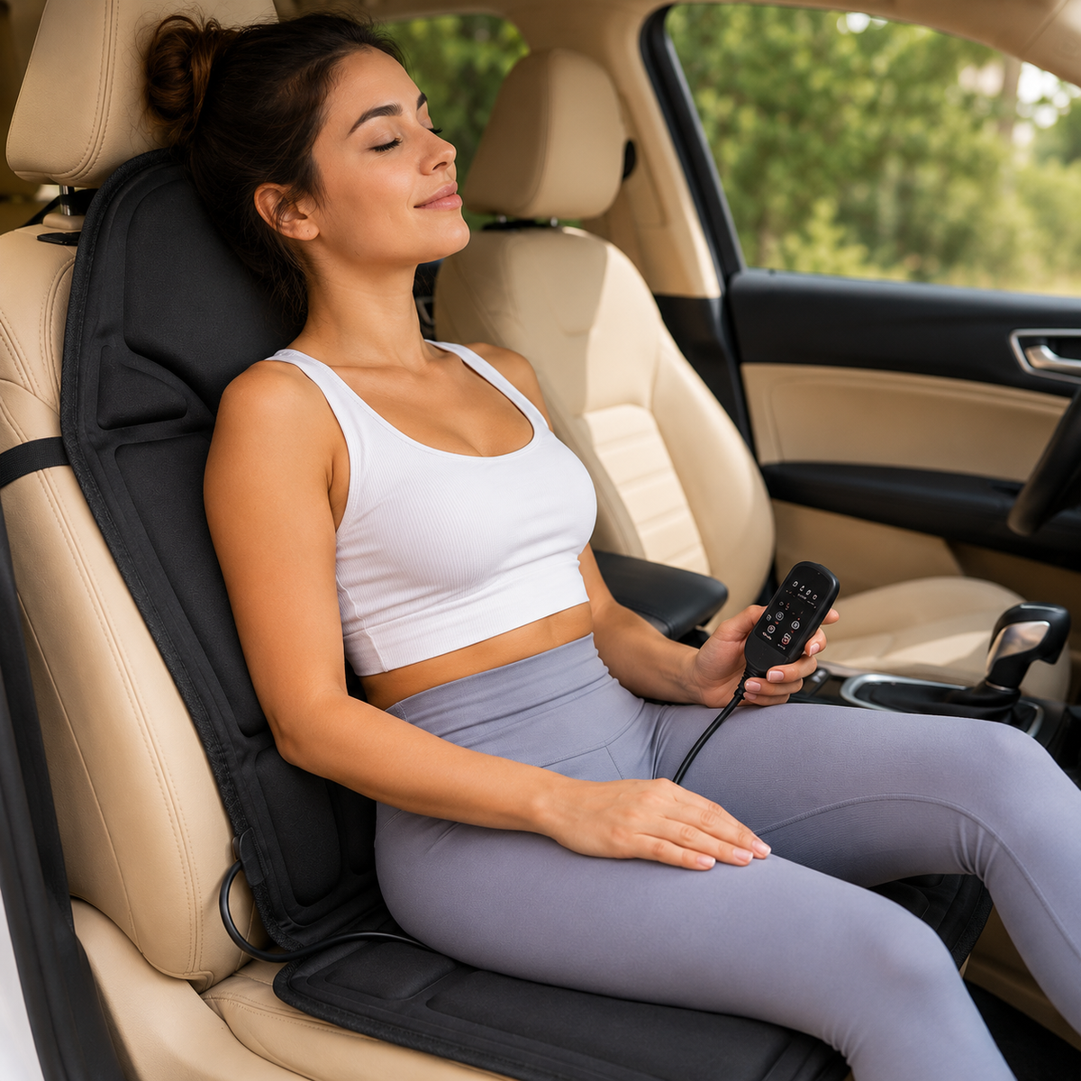 Almofada Massageadora RelaxPro™ com Aquecimento – Massagem Completa para Costas, Lombar e Pernas